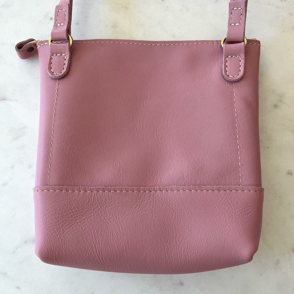 Portland Leather Goods Pink Festival Crossbody Bag - Picture 2 of 4